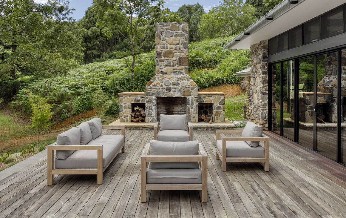 seating area on outside deck